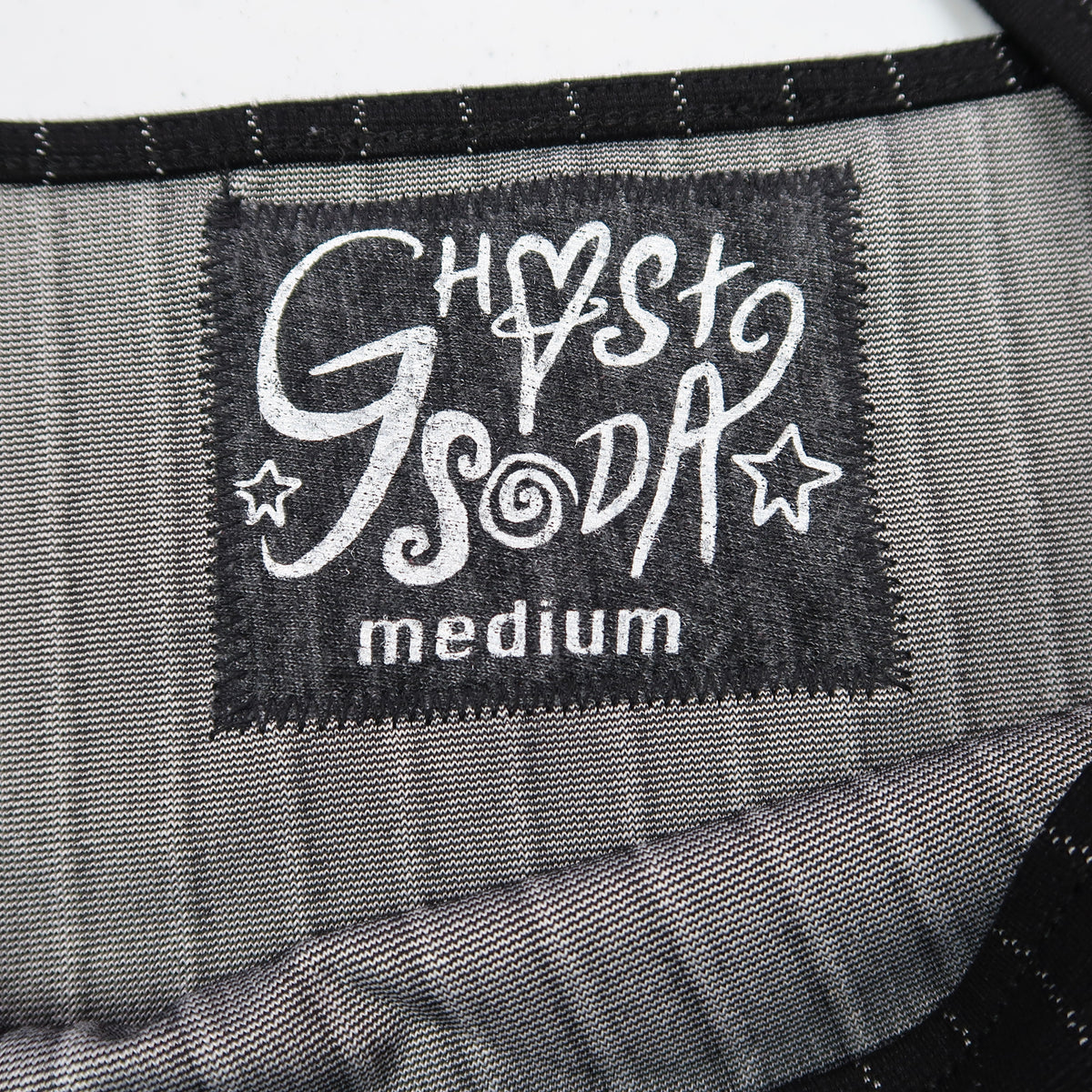 "Grim Skull" Pinstripe Black Tank Top - Medium