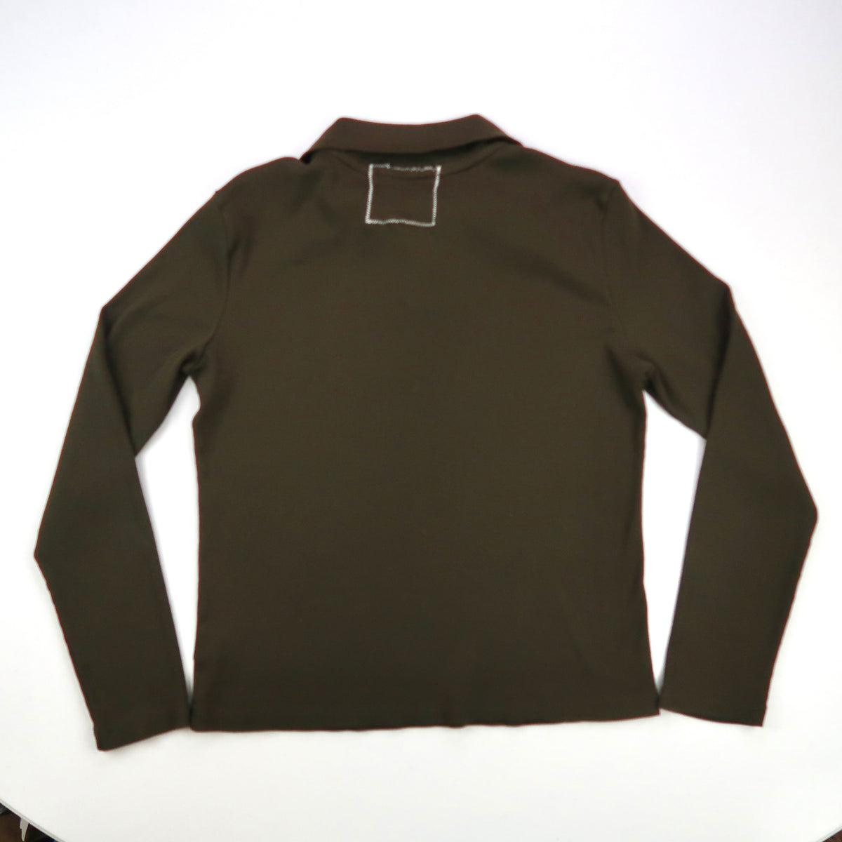 "Grim Skull" Green Polo Long Sleeve Shirt - Large