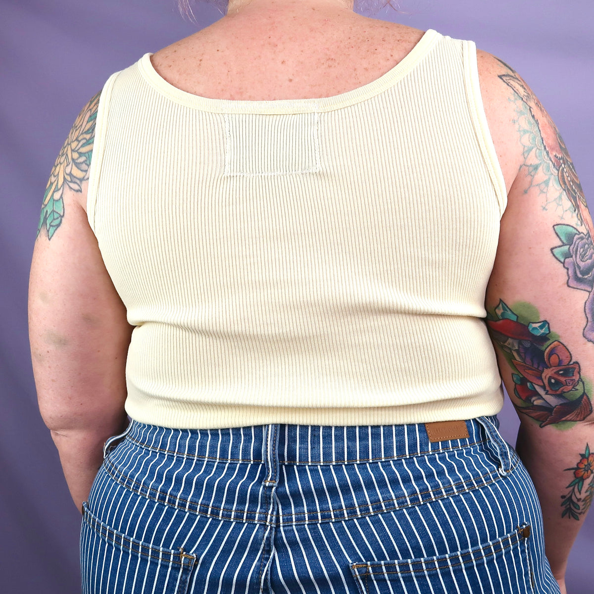 "I See All" (Eye Spiral) Yellow Ribbed Crop Top - Large