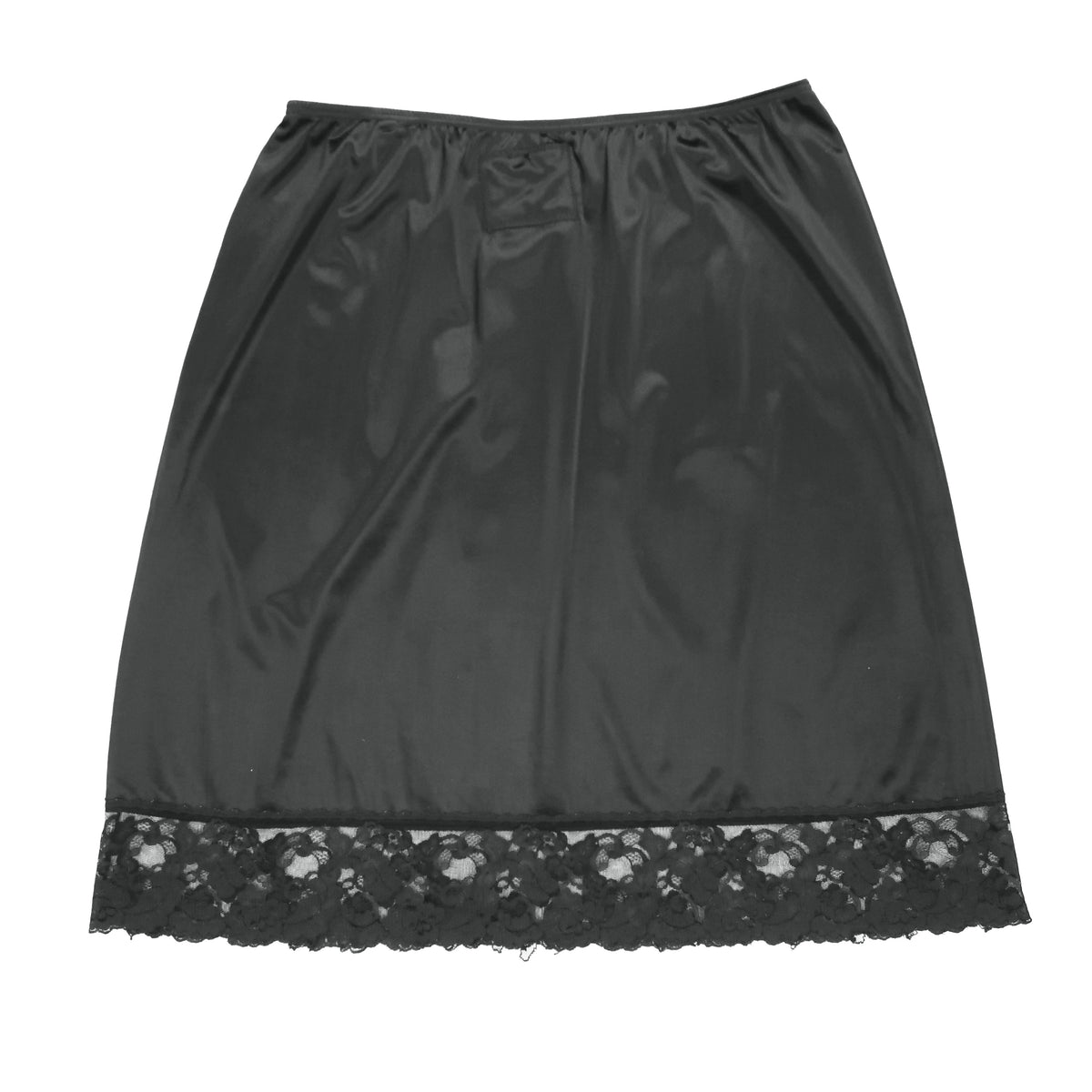 "Grim Skull" Black Lace Slip Skirt - Large
