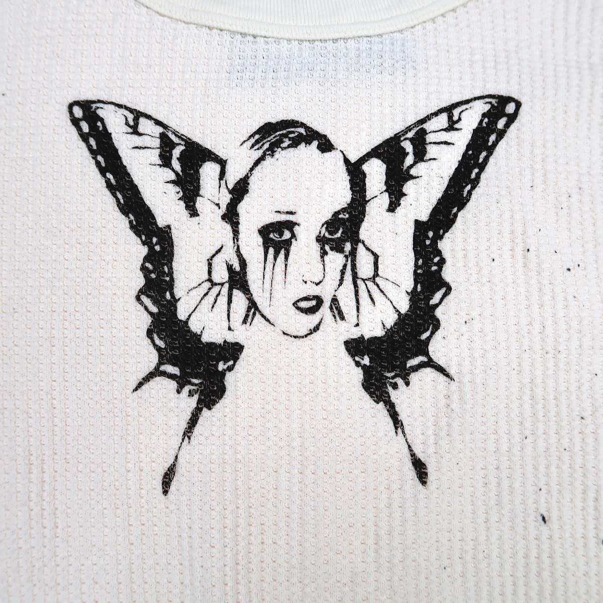 "Weeping Butterfly" Cream Thermal Long Sleeve - Small