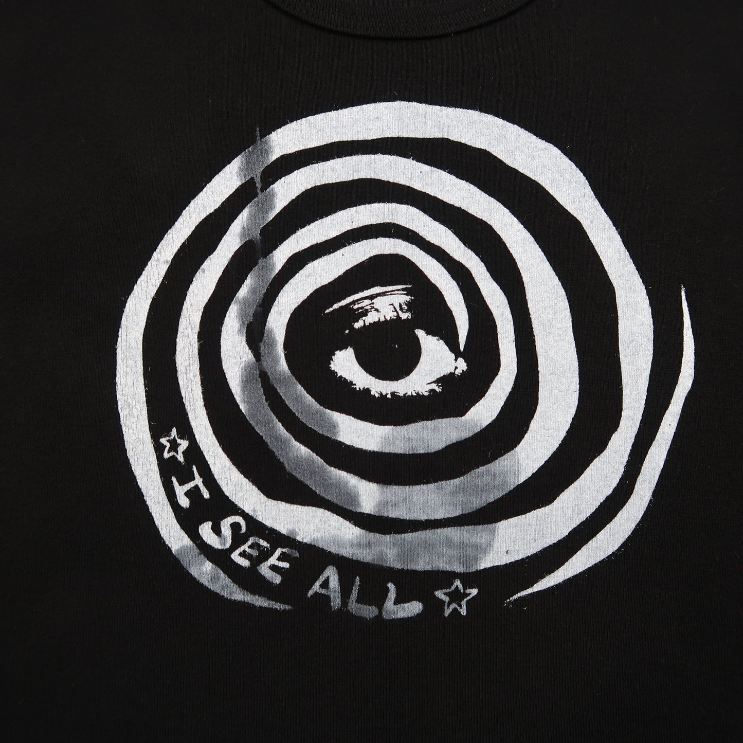 MISPRINTS "I See All" (Eye Spiral) Black Crop Top