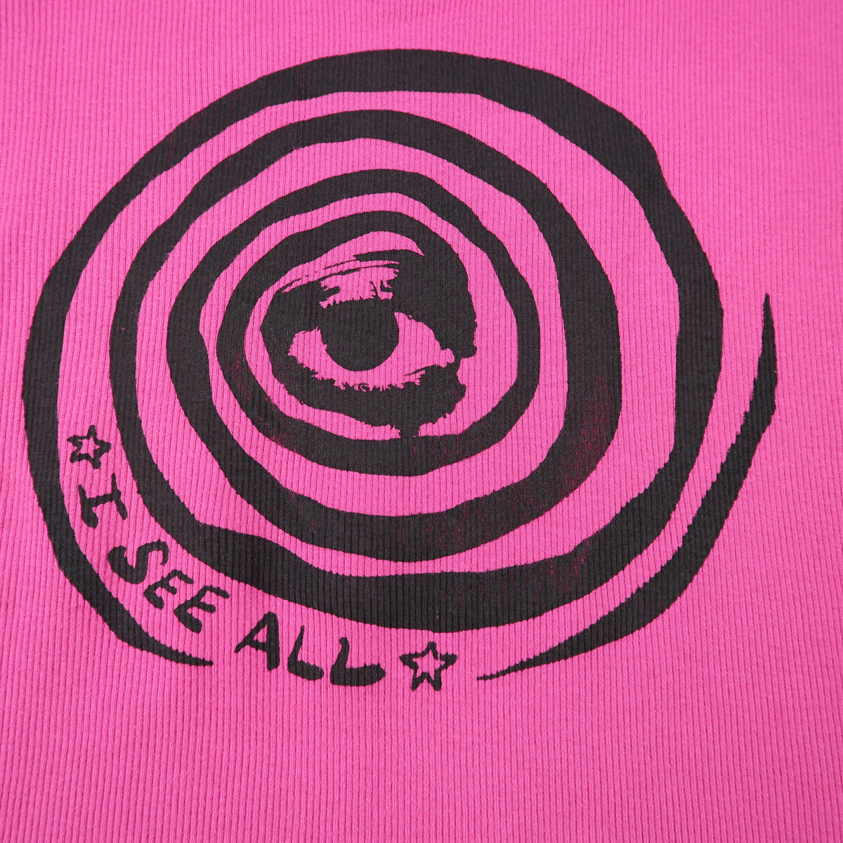 "I See All" (Eye Spiral) Magenta Crop Top - XL