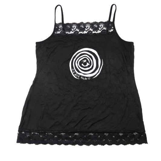 "I See All" (Eye Spiral) Black Lace Tank - 2XL