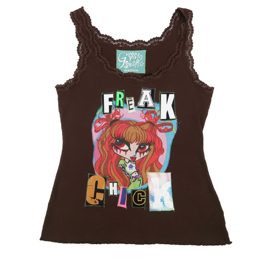 1OF1 "FREAK CHICK" Ghost Soda Original Patchwork Tank - Medium