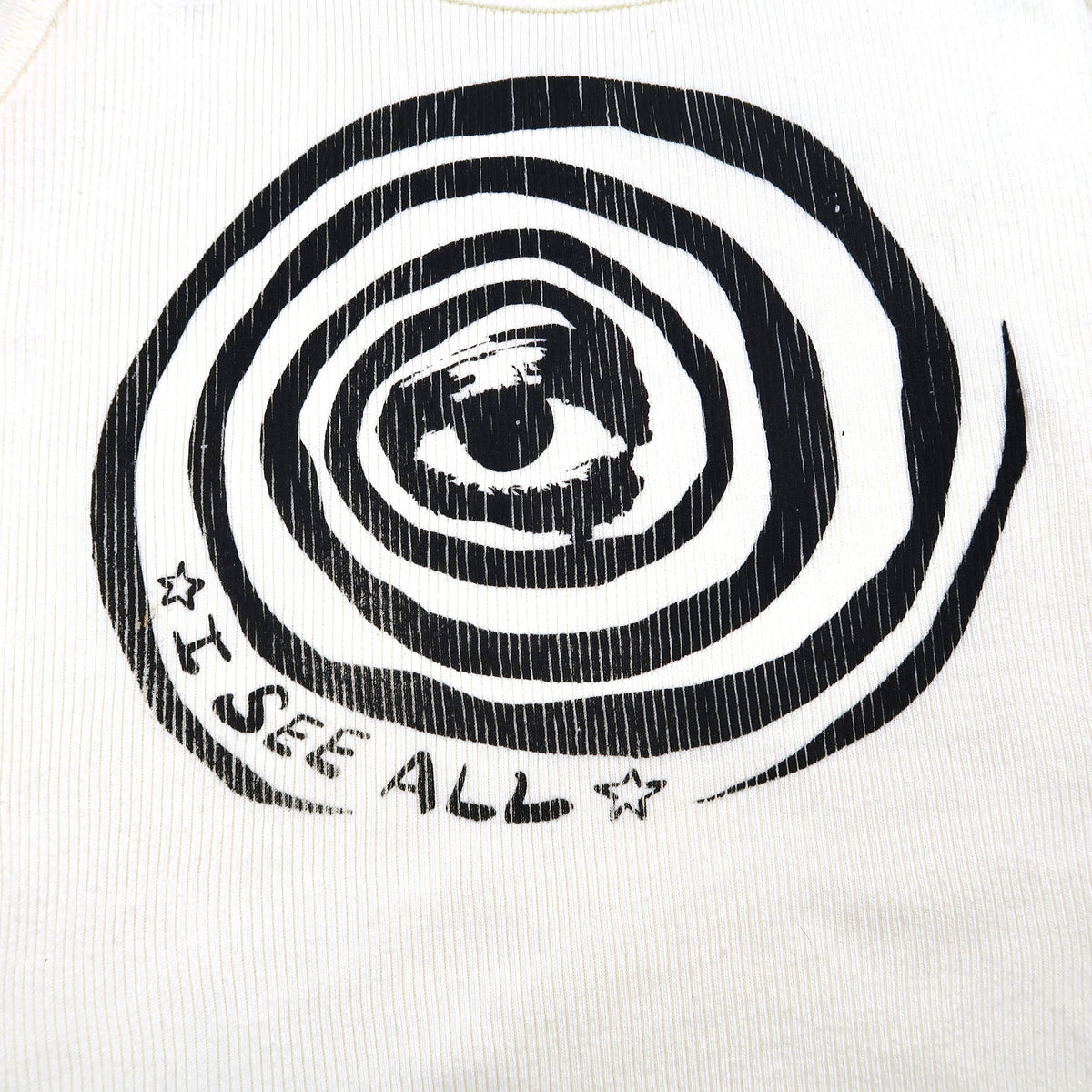 "I See All" (Eye Spiral) Yellow Ribbed Tank - Large