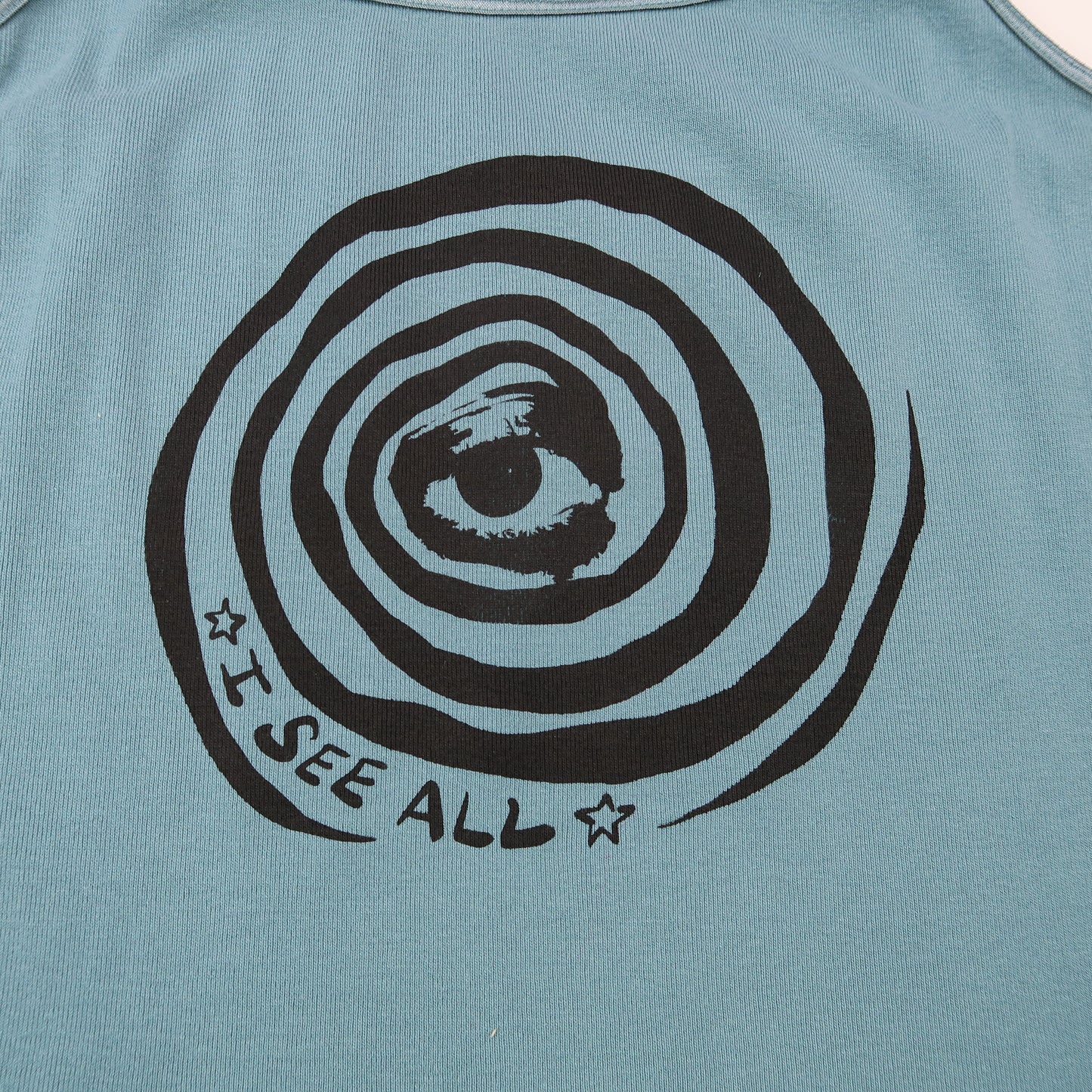 "I See All" (Eye Spiral) Teal Tank Top - XL