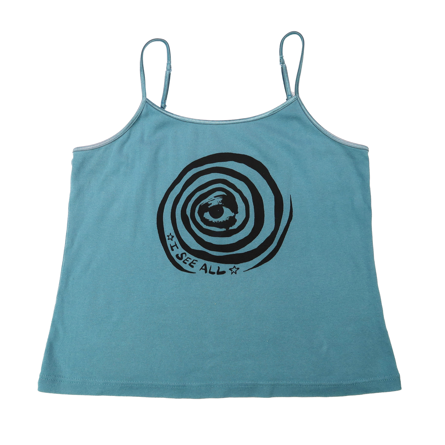 "I See All" (Eye Spiral) Teal Tank Top - XL