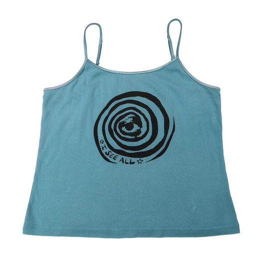 "I See All" (Eye Spiral) Teal Tank Top - XL