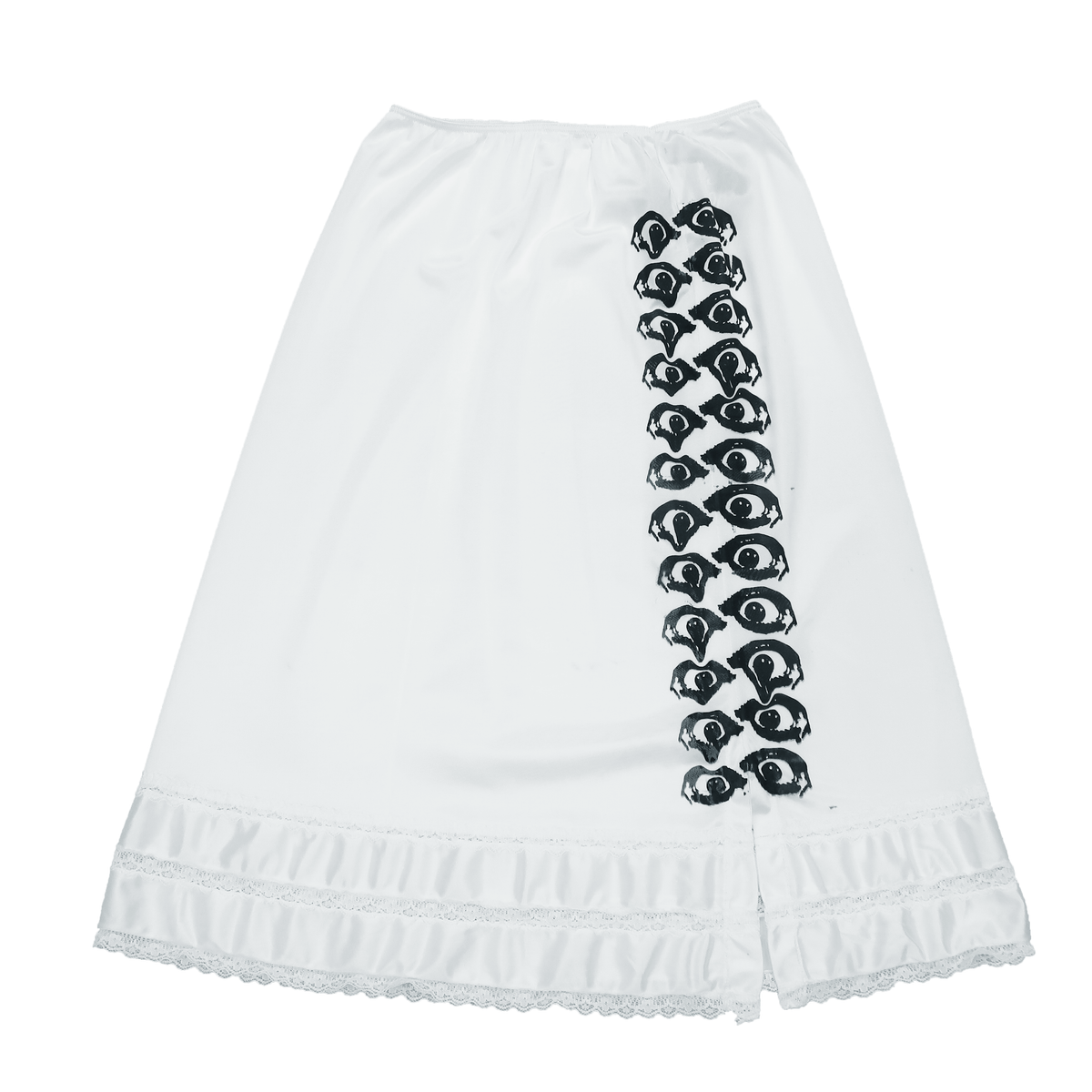 "Melted Visions" White Slip Skirt - Small