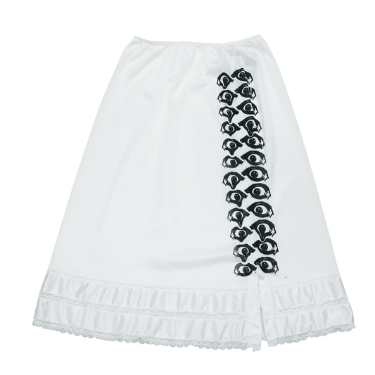 "Melted Visions" White Slip Skirt - Small
