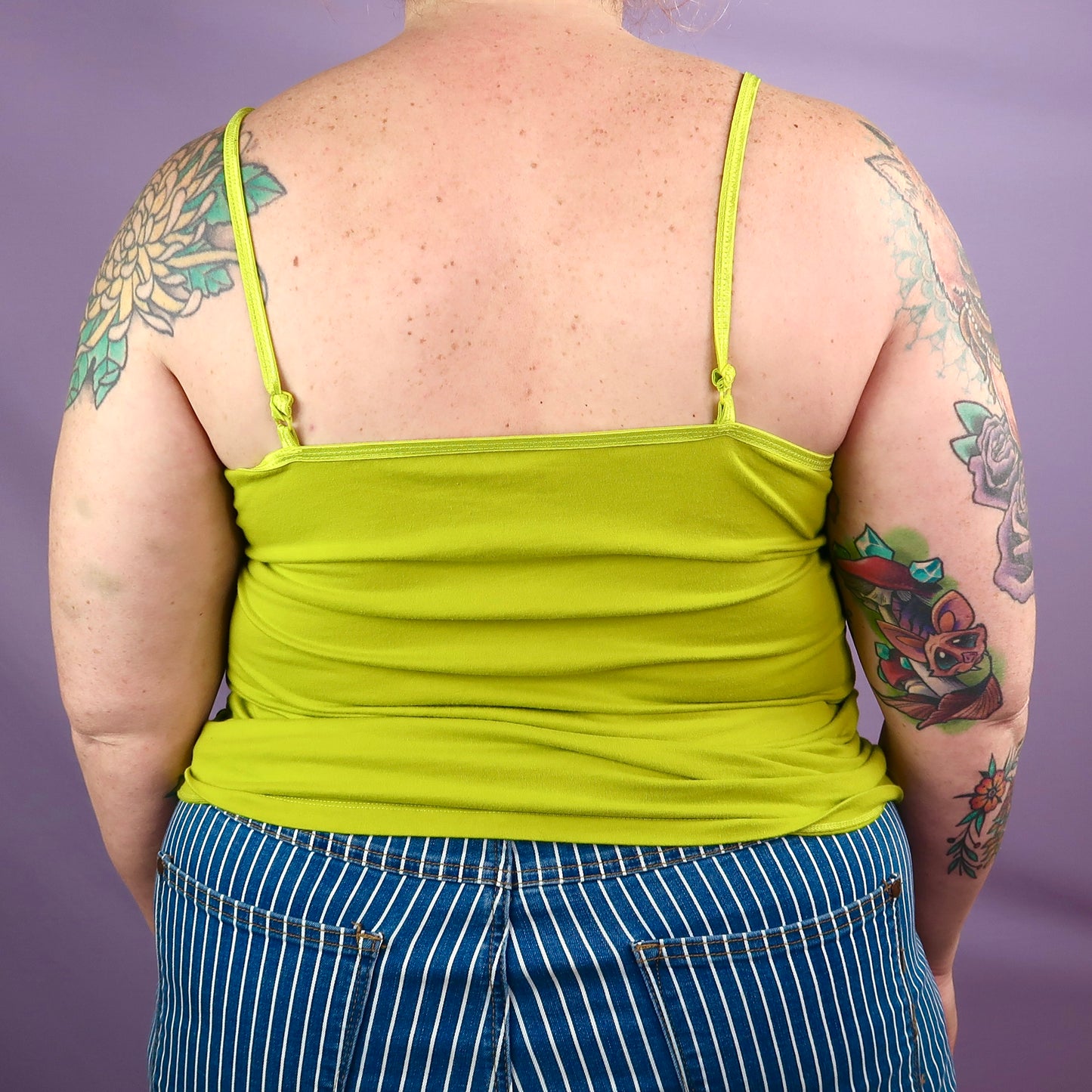 "Weeping Butterfly" Neon Chartreuse Tank Top - 2XL