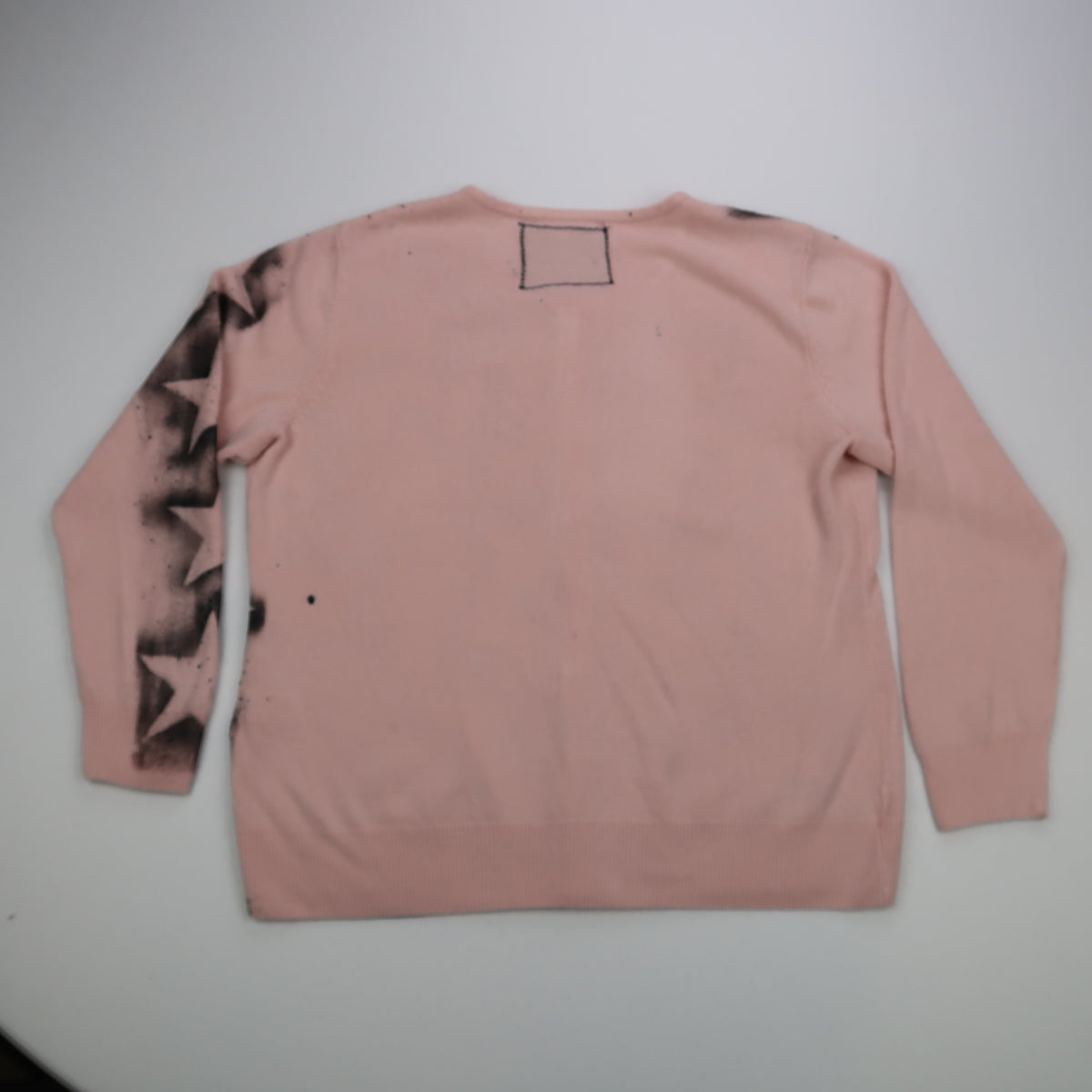 "Superstar" Light Pink and Black Star Cardigan - Medium