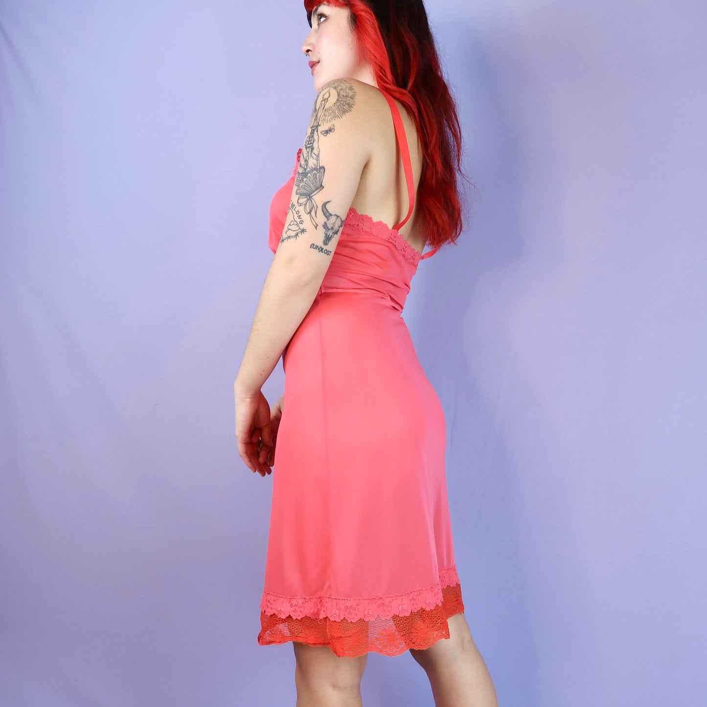 "Weeping Butterfly" Red Slip Dress - Small