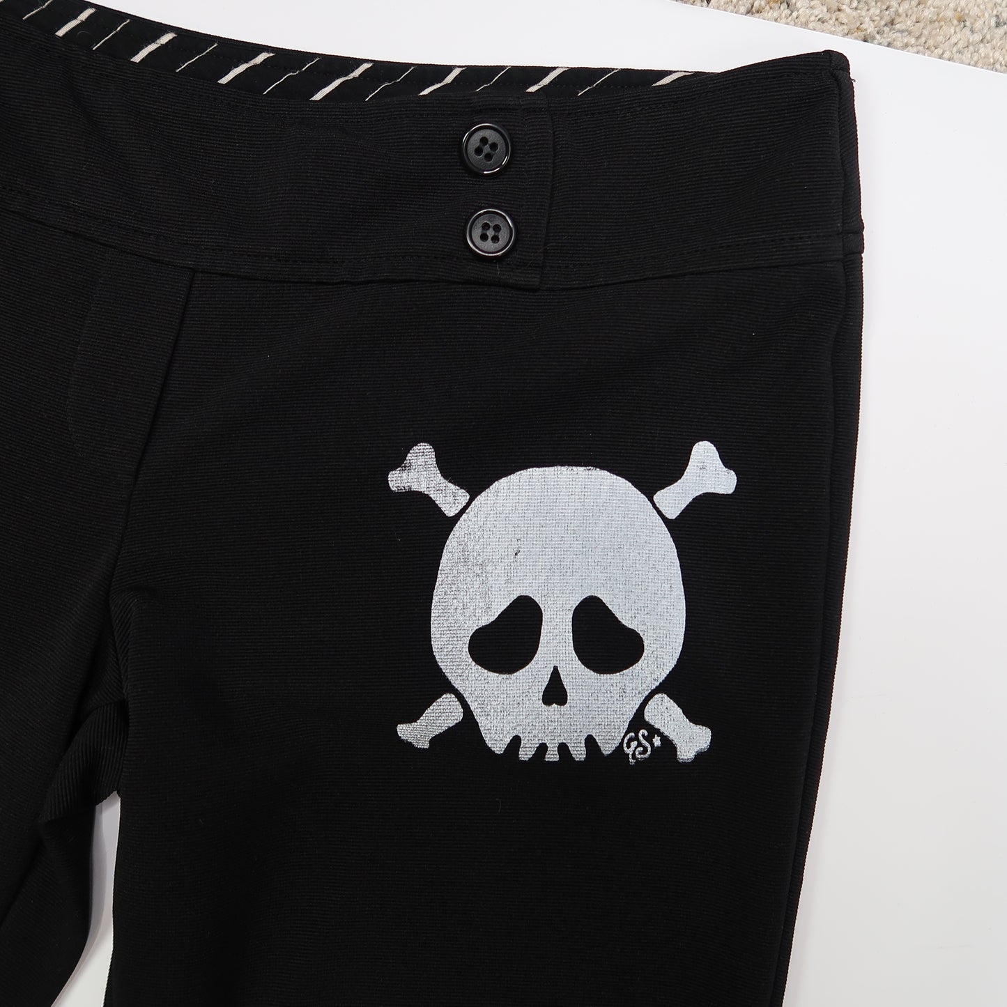 "Grim Skull" Black Flare Pants - Medium
