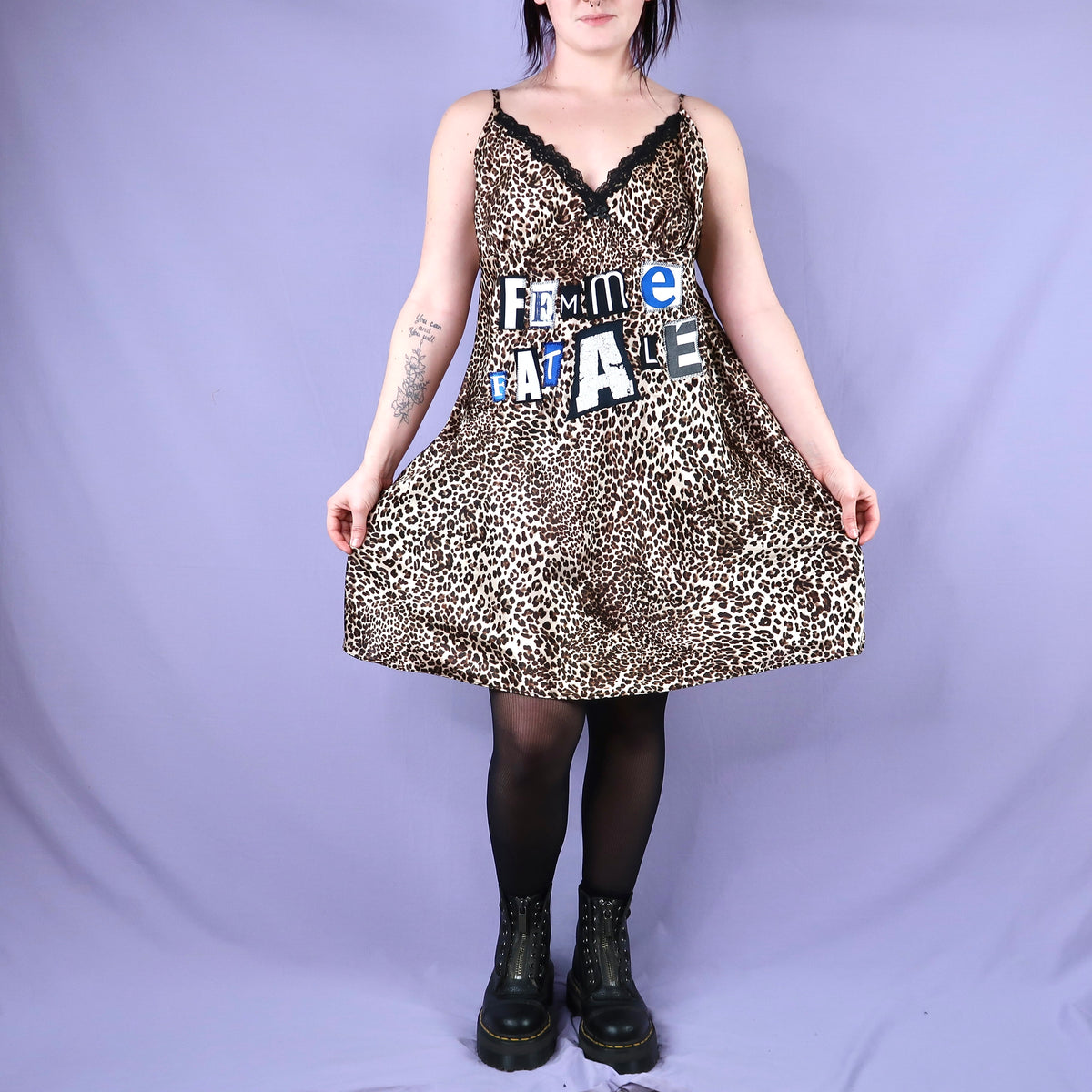 1OF1 "FEMME FATALE" Ghost Soda Cheetah Print Satin Slip Dress - XL