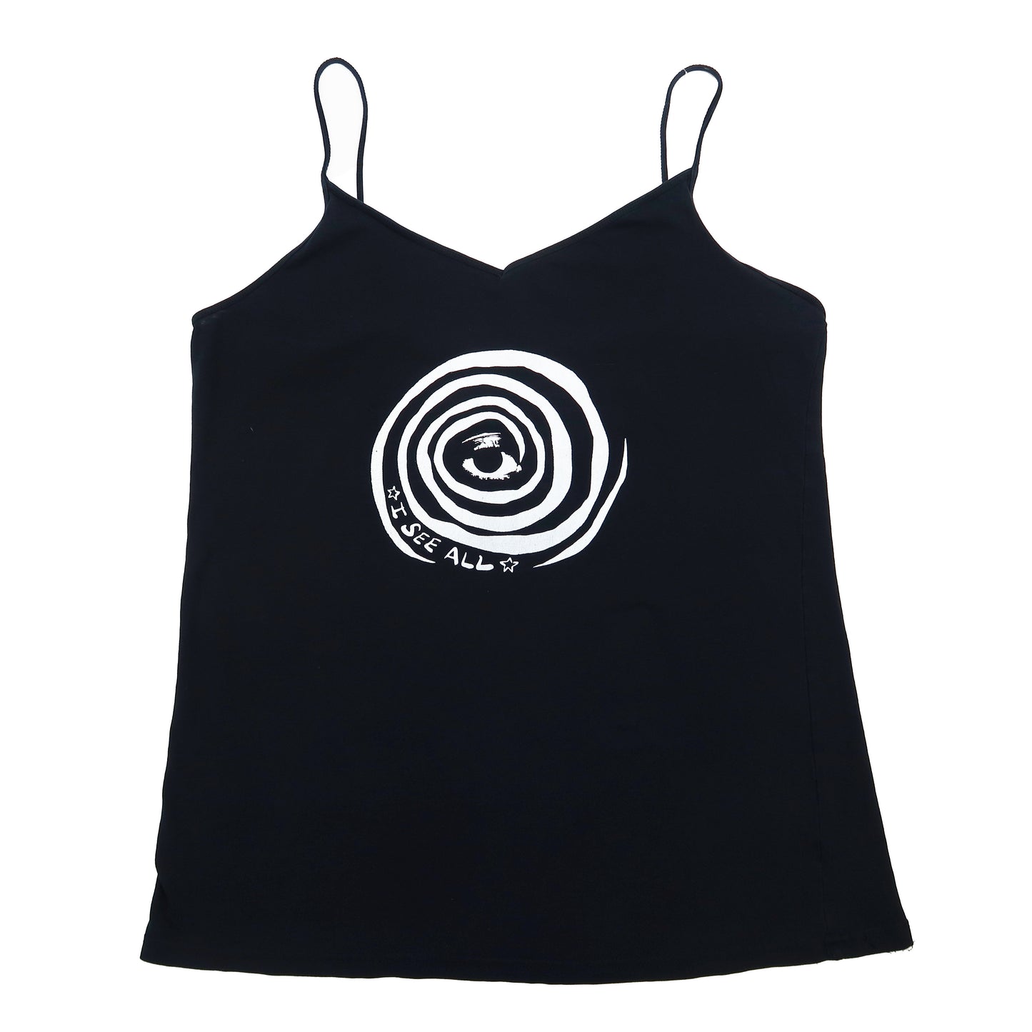 "I See All" (Eye Spiral) Black Tank Top - XXXL