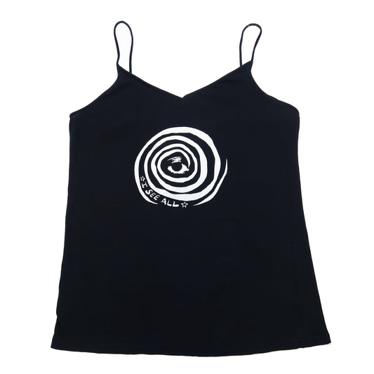 "I See All" (Eye Spiral) Black Tank Top - XXXL