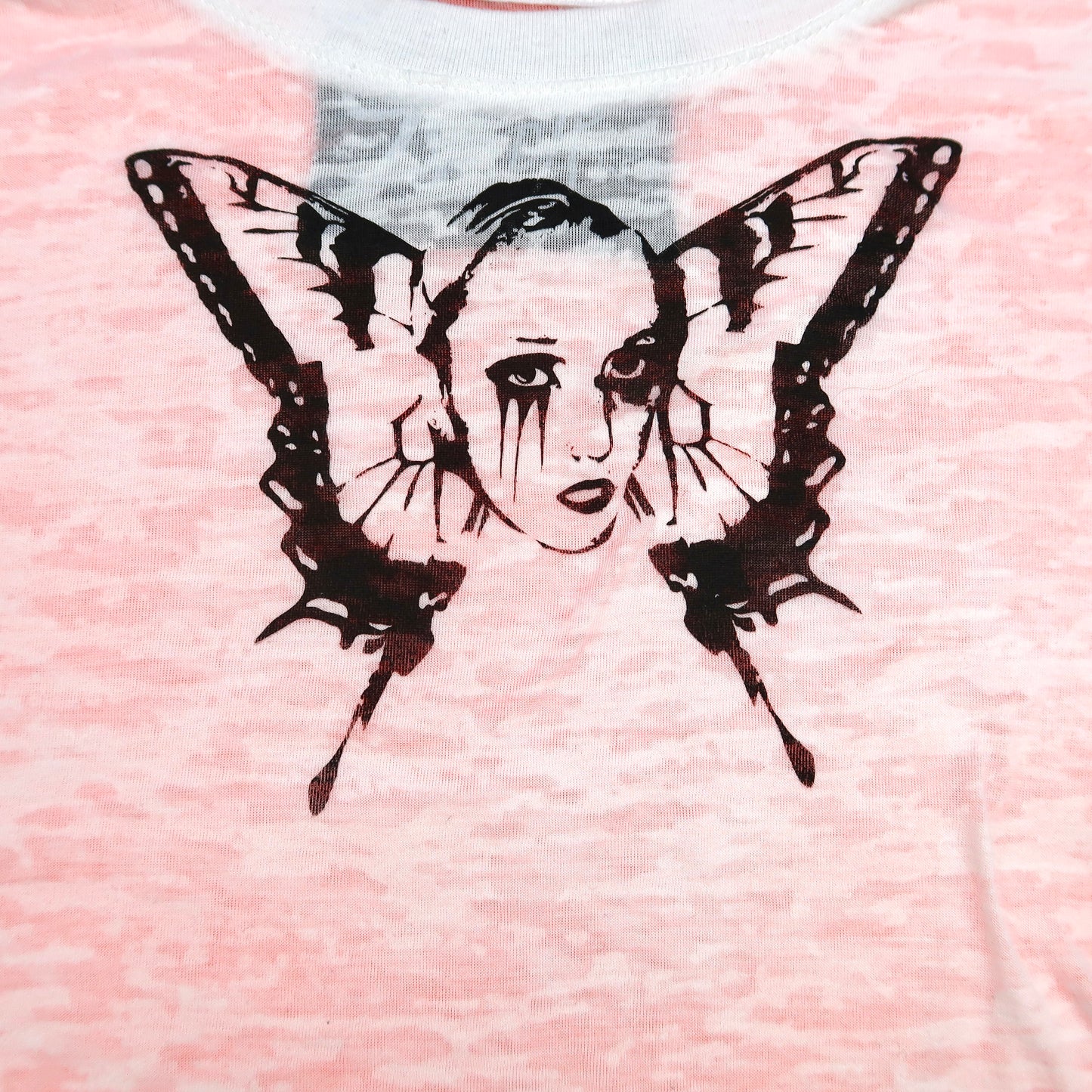 "Weeping Butterfly" White Semi-Transparent Top - Small