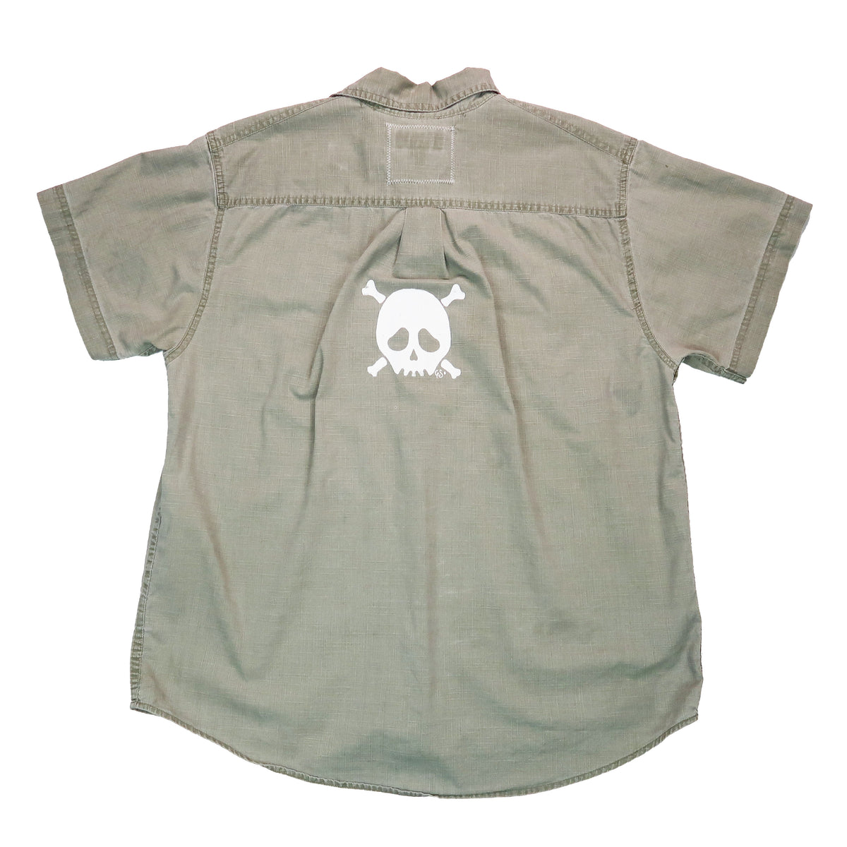 MISPRINT "Grim Skull" Army Green Button Down - Large