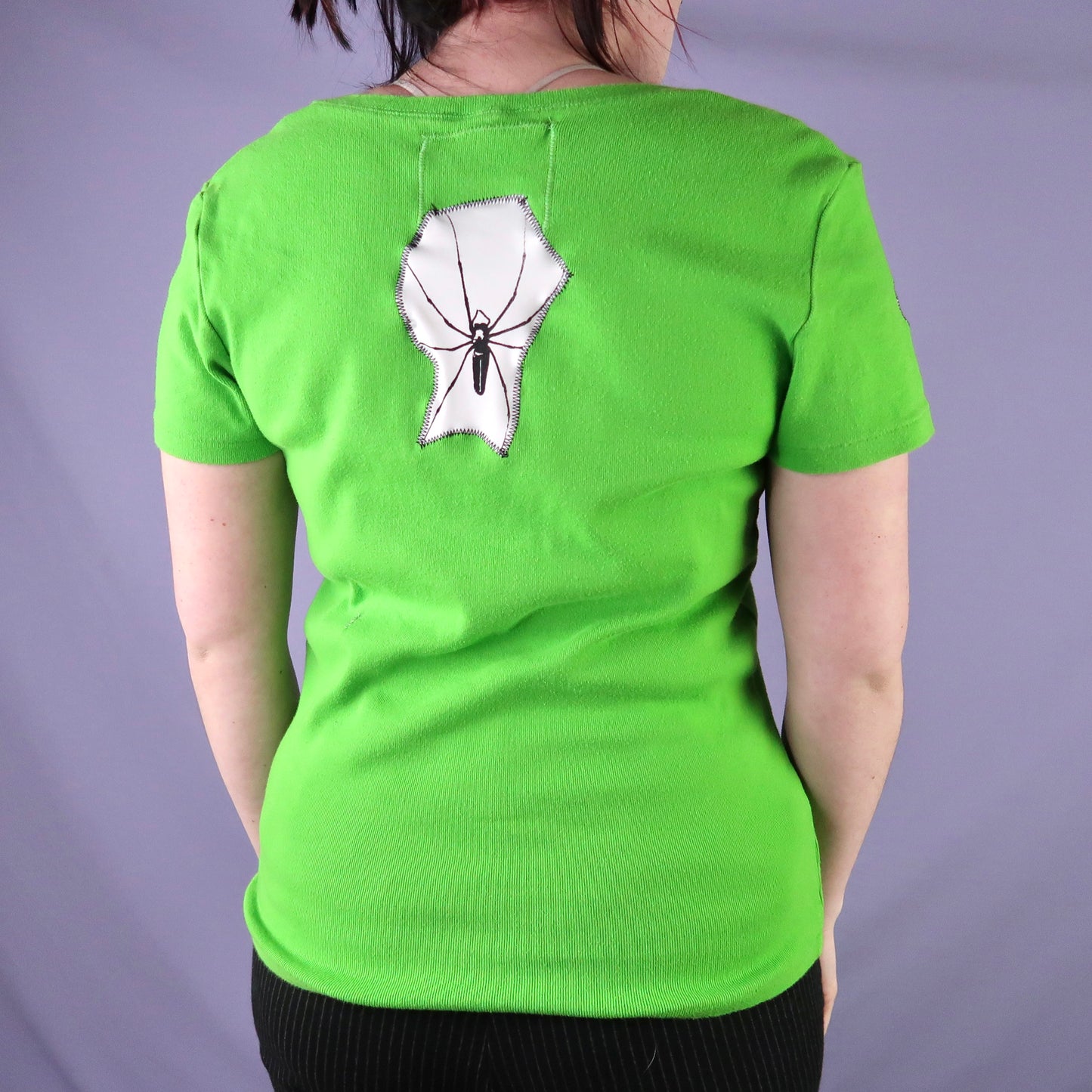 1OF1 "I LOVE SPIDERS" Ghost Soda Patchwork Top - Large