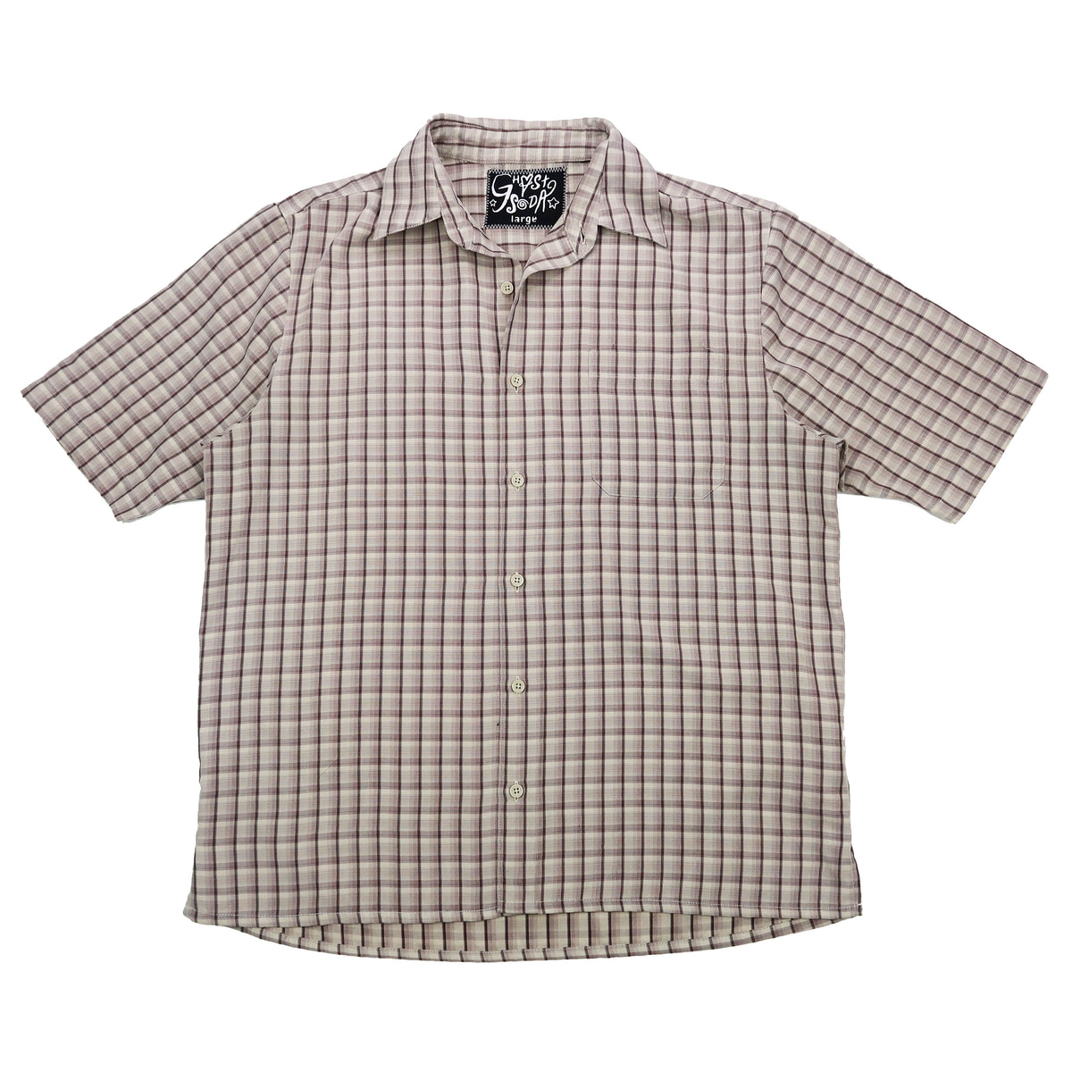 "Grim Skull" Plaid Button Up - Large