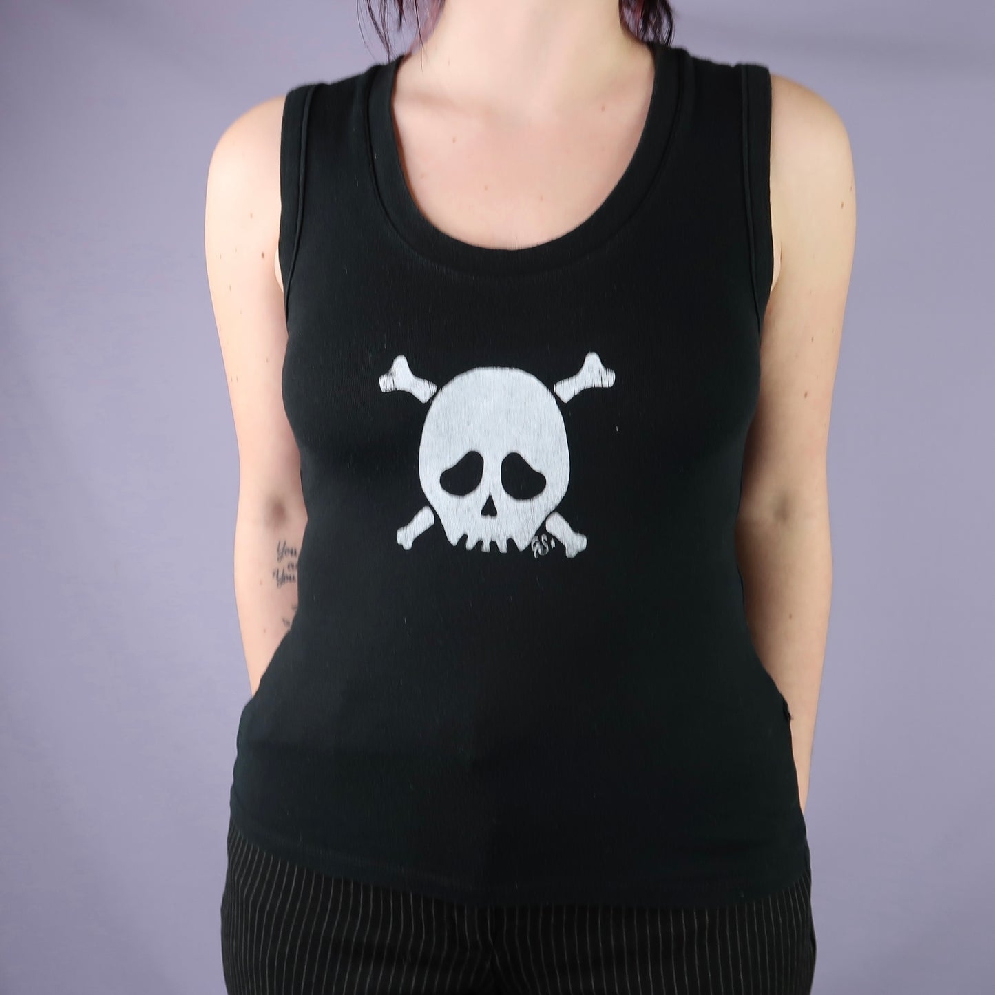 "Grim Skull" Black Tank - Medium