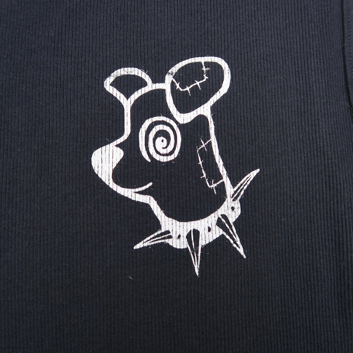 "Patches the Dog" Black Ribbed Tank - Large