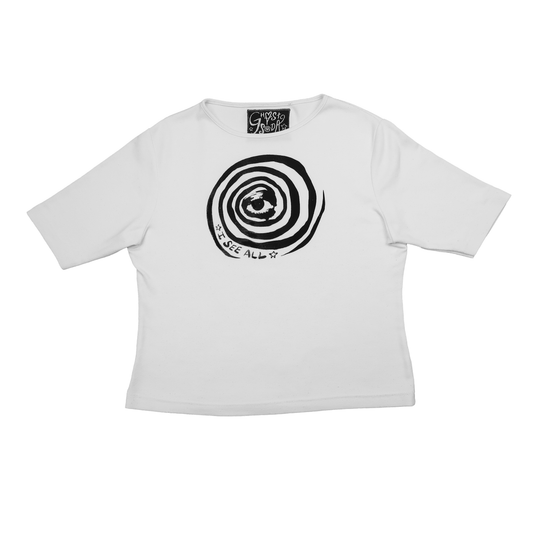 "I See All" Eye Spiral White Top - Extra Large