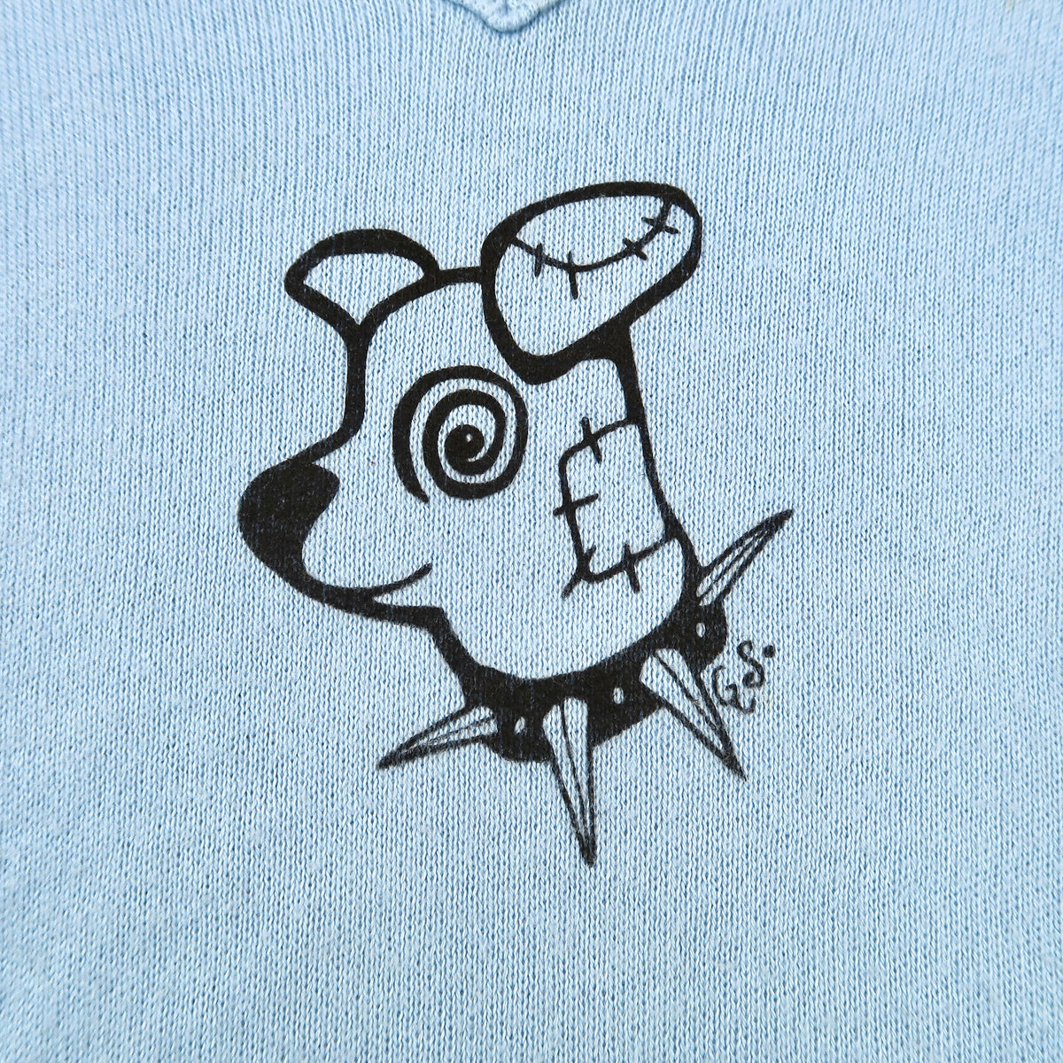 "Patches the Dog" Soft Blue Sweater - Medium