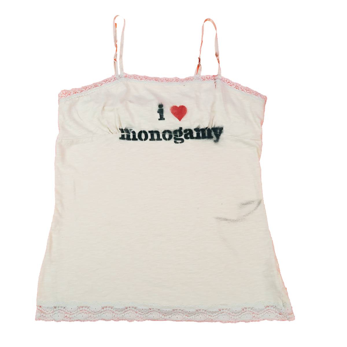 "I Love Monogamy" Lace Tank - Medium