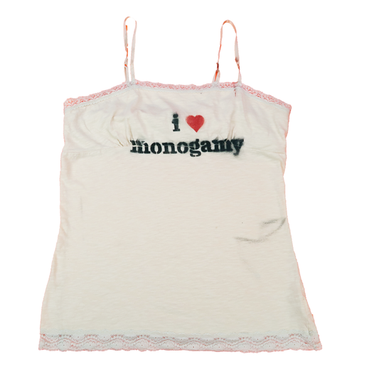 "I Love Monogamy" Lace Tank - Medium