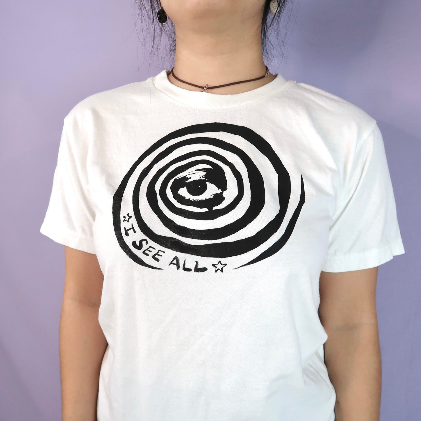 "I See All" (Eye Spiral) White T-shirt - Medium