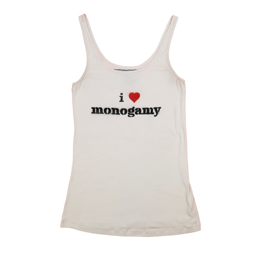 "I Love Monogamy" Cream Tank Top - Large