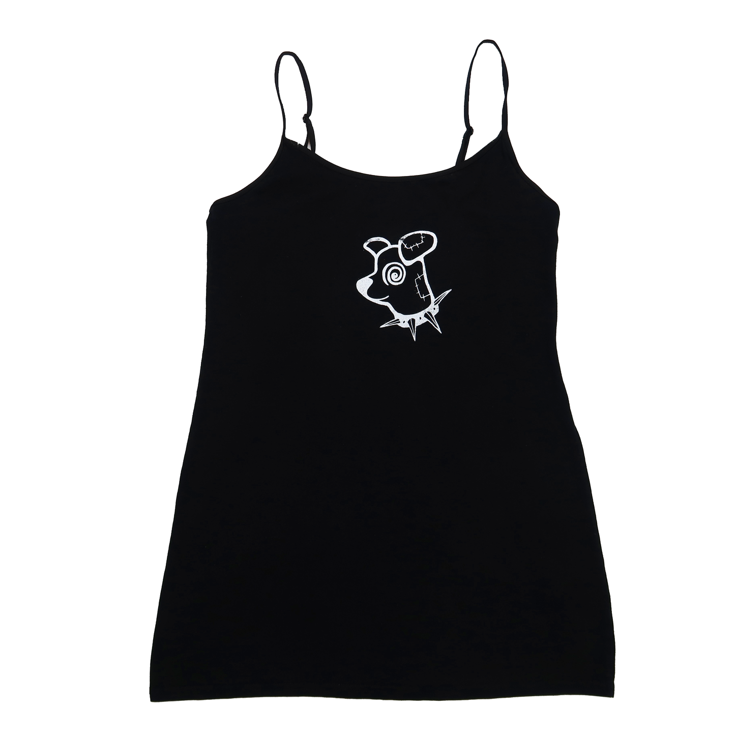 "Patches the Dog" Black Tank Top - Medium