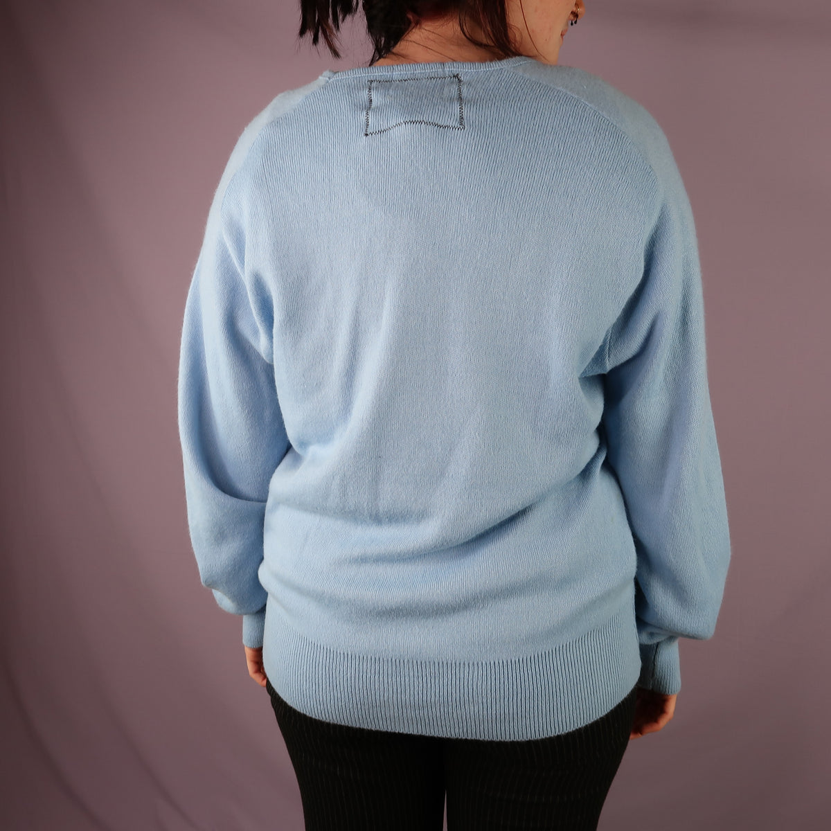 "Patches the Dog" Soft Blue Sweater - Medium
