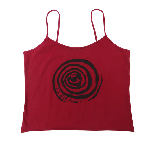 "I See All" (Eye Spiral) Red Tank Top - XL