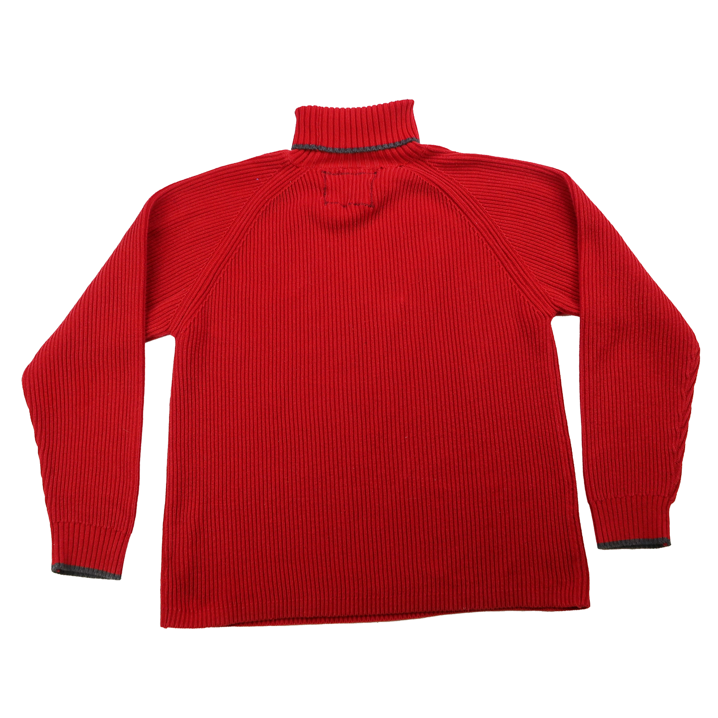 "Grim Skull" Red Ribbed Sweater - Large
