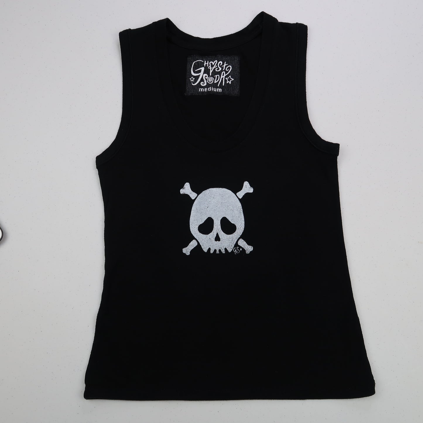"Grim Skull" Black Tank - Medium