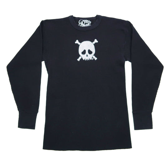 "Grim Skull" Gray Thermal Long Sleeve - Small