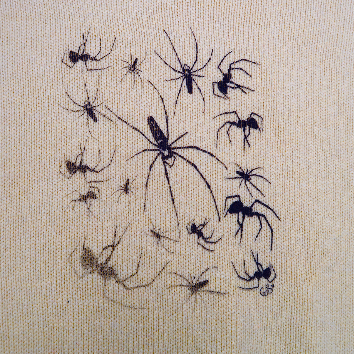 "I Love Spiders" Yellow Sweater - Large