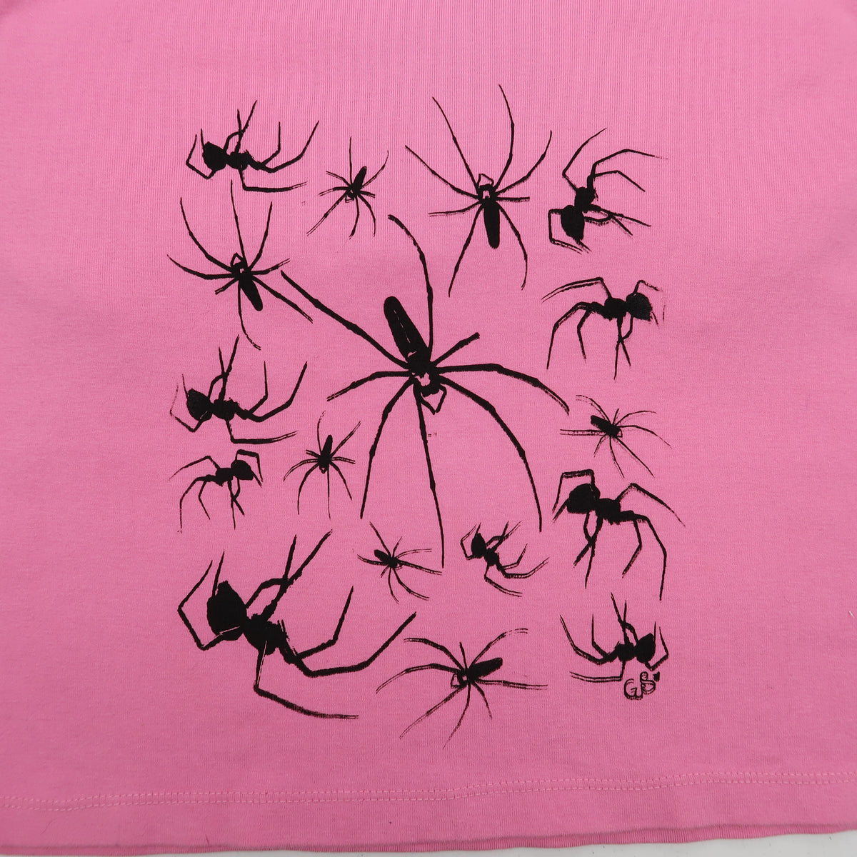 "I Love Spiders" Pink Over-the-Shoulder Top - Medium