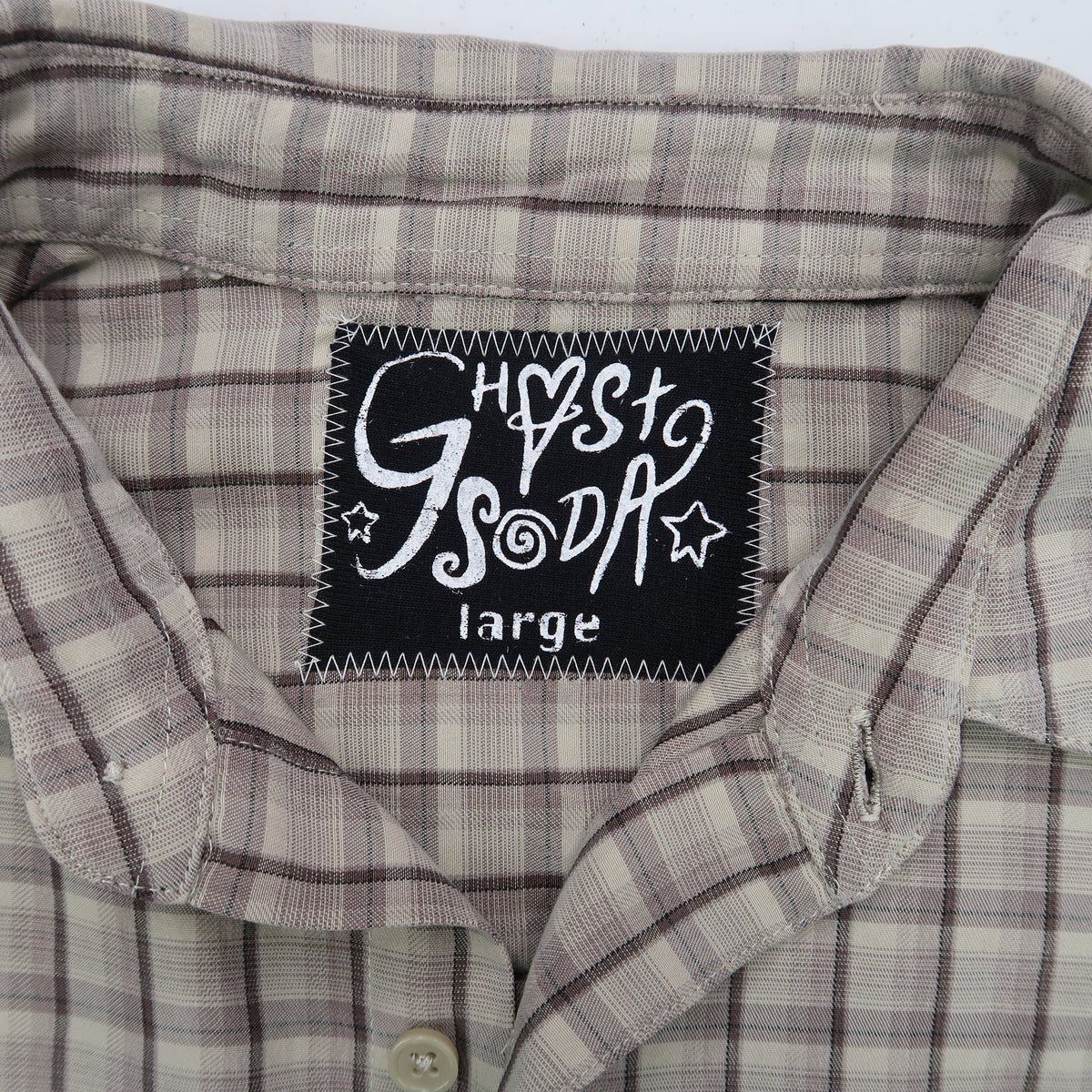 "Grim Skull" Plaid Button Up - Large
