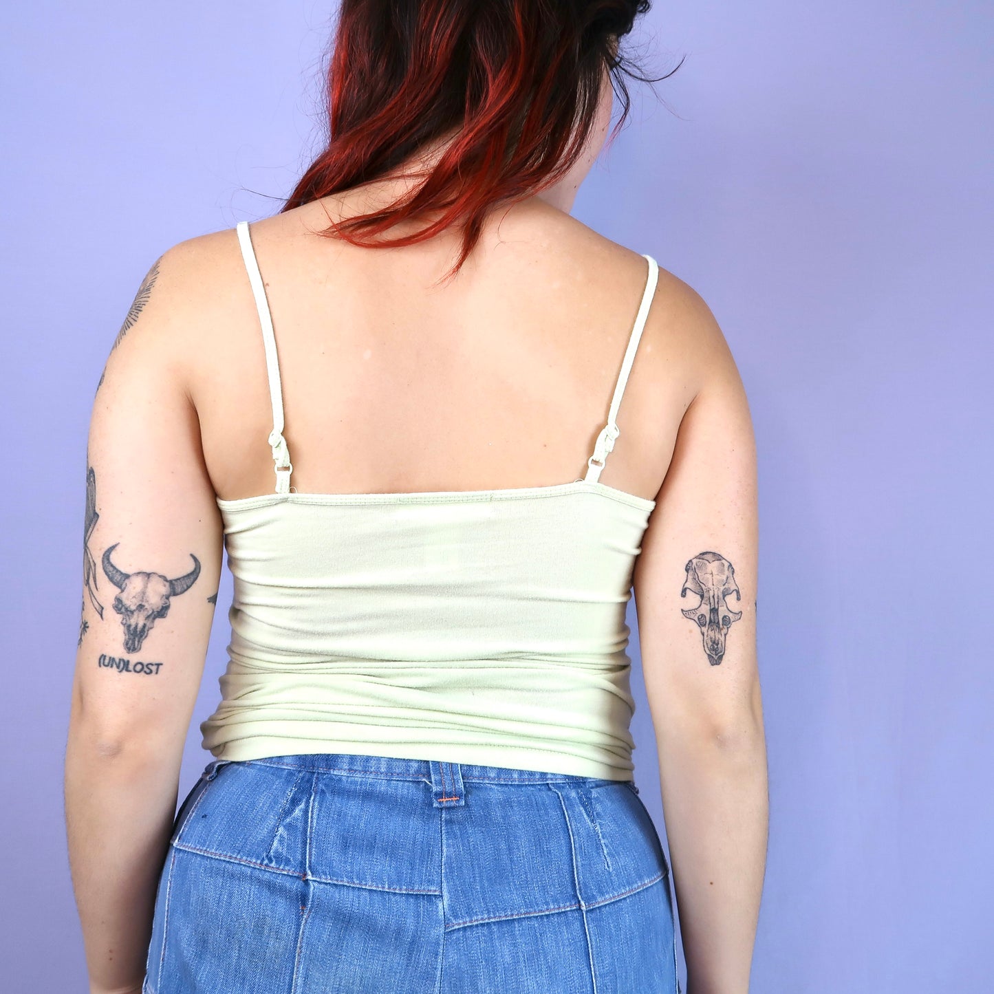 "Weeping Butterfly" Light Green Tank Top - Small