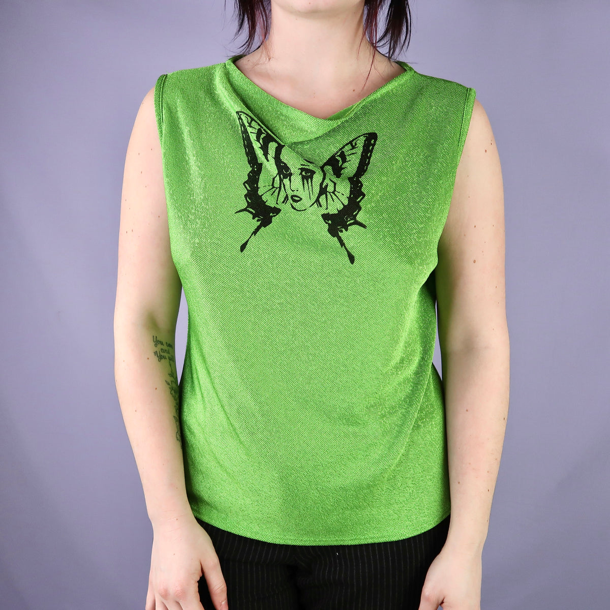 "Weeping Butterfly" Green Tank Top - Large