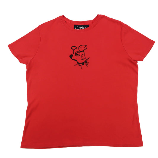"Patches the Dog" Red Fitted Tee - XL