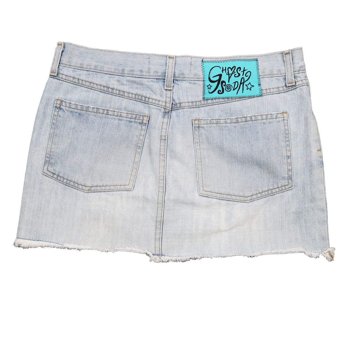 "I See All" (Eye Swirl) Denim Skirt - Medium