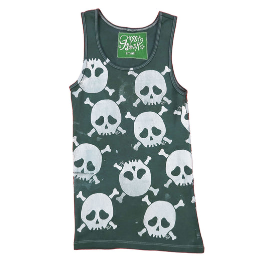 "Grim Skull" AOP Teal Tank - Small
