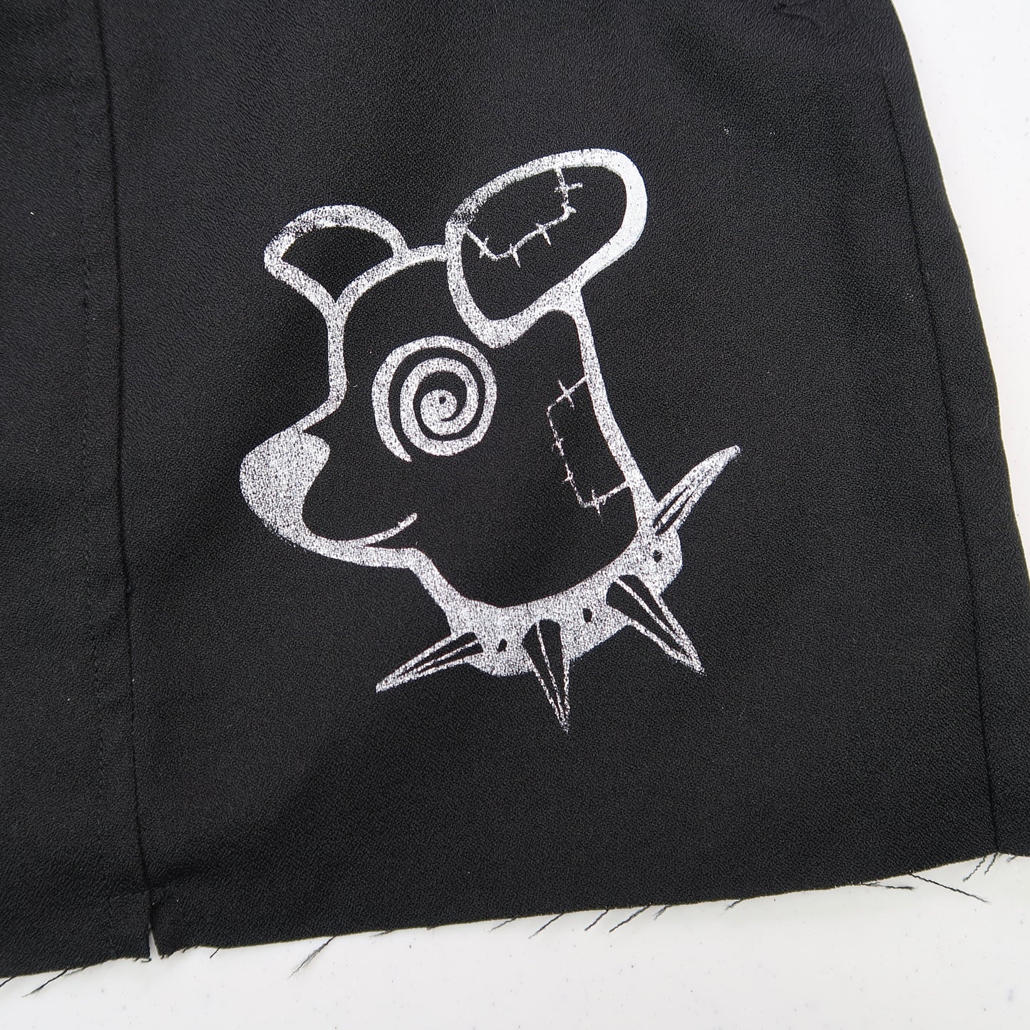 "Patches the Dog" Black Mini Skirt - Medium