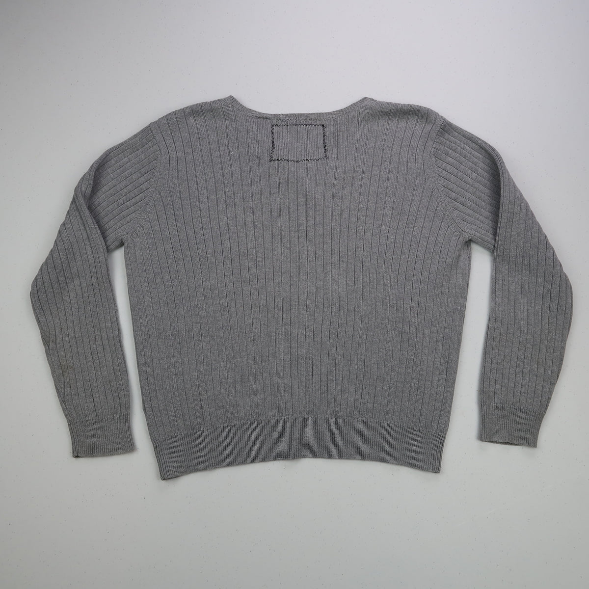 "Grim Skull" Light Grey Cardigan - Medium